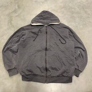 Wilderness Mens XL Charcoal Gray Thermal Waffle Lined Full Zip Hoodie Sweatshirt